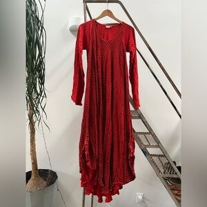Convertible, heavyweight rayon double layer dress from Berlin, sz 14 tall.